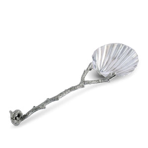 Vagabond House Sea and Shore Scallop Shell Coral Serving Spoon