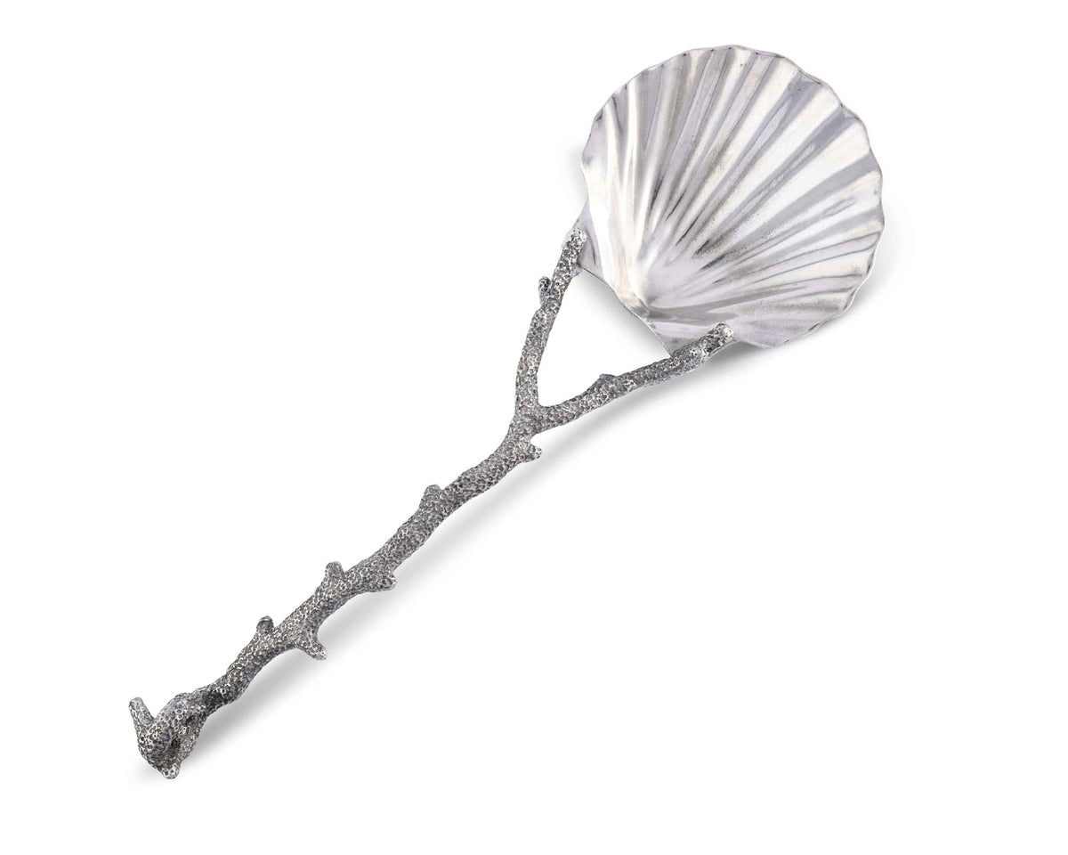 Vagabond House Sea and Shore Scallop Shell Coral Serving Spoon