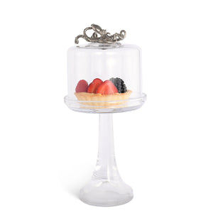 Vagabond House Sea and Shore Tall -  13" H x 6" D Octopus Glass Covered Cake / Dessert Stand