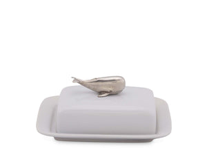 Vagabond House Sea and Shore Whale Stoneware Butter dish