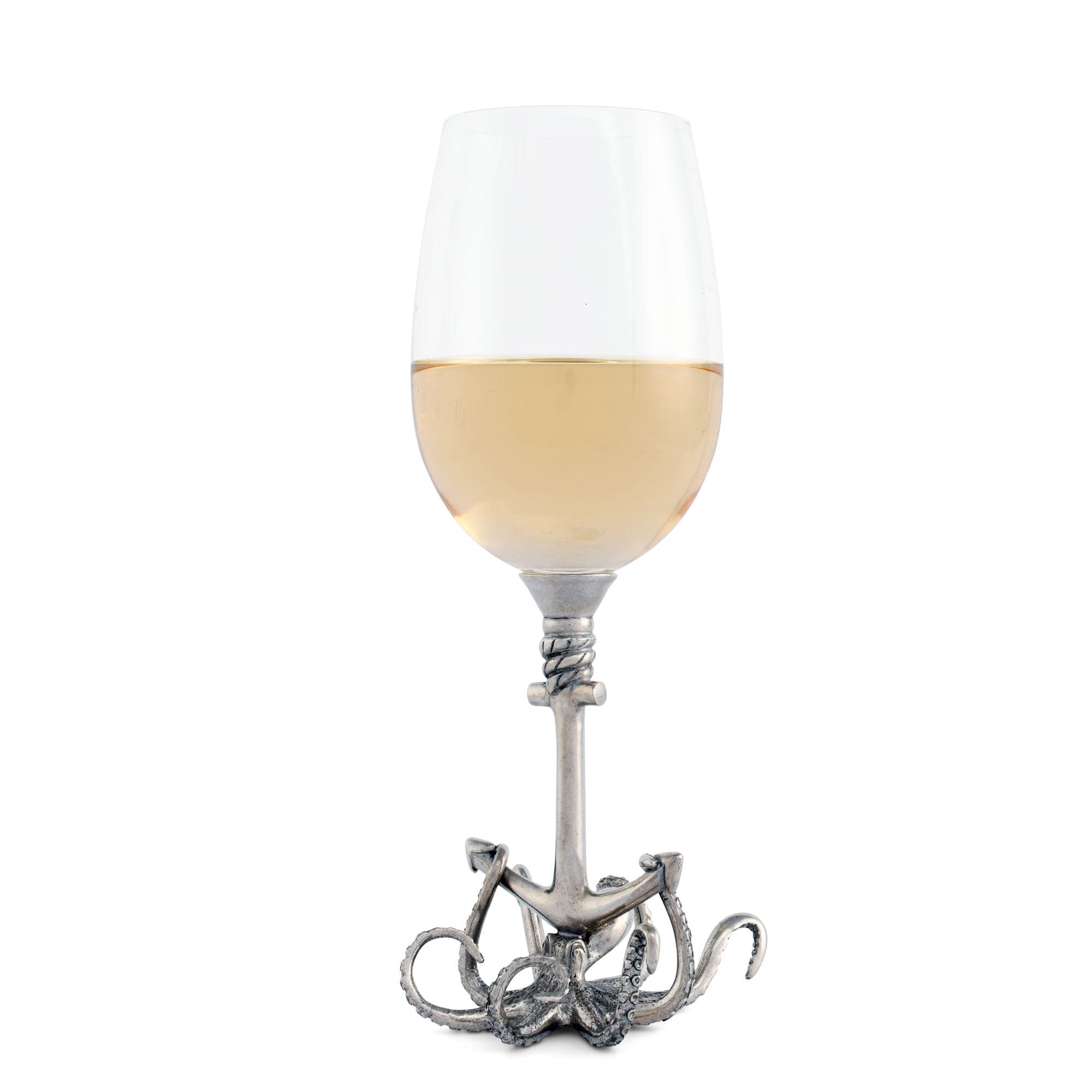 Vagabond House Sea and Shore White 9" H 12.25 oz Octopus Stemware