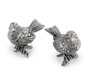 Vagabond House Song Bird Pewter Song Birds Salt & Pepper Set