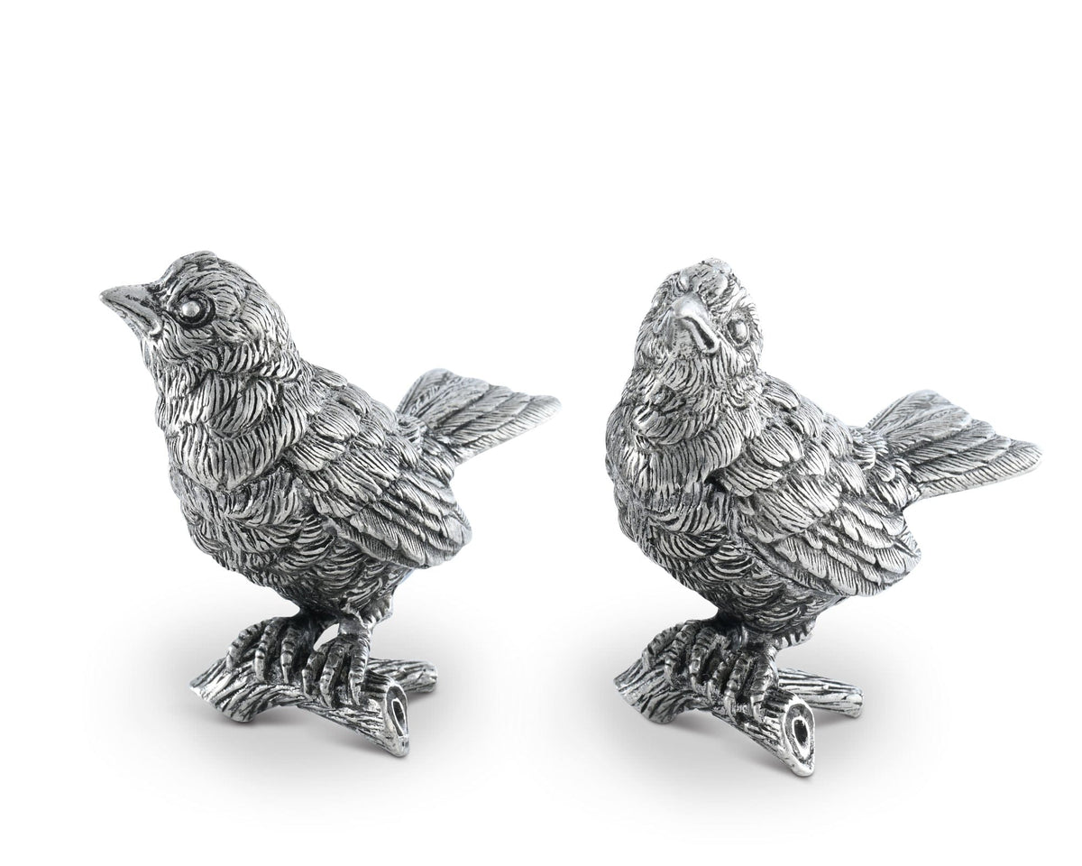 Vagabond House Song Bird Pewter Song Birds Salt &amp; Pepper Set
