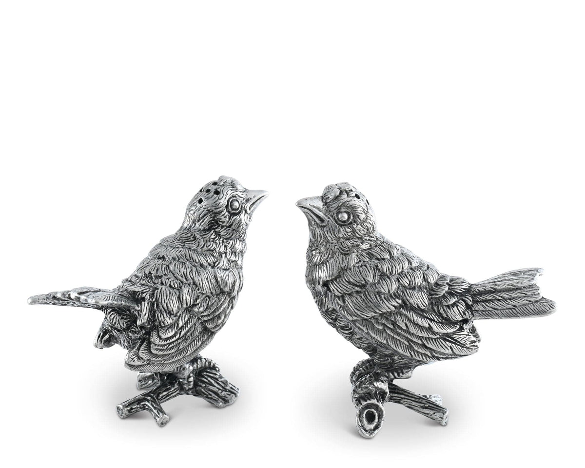 Vagabond House Song Bird Pewter Song Birds Salt &amp; Pepper Set