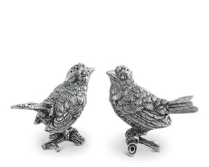 Vagabond House Song Bird Pewter Song Birds Salt & Pepper Set