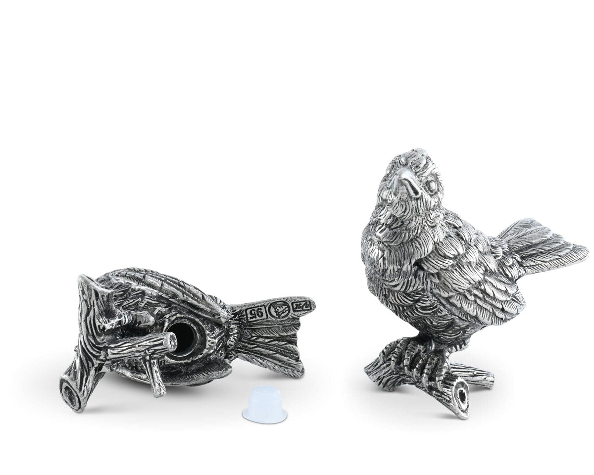 Vagabond House Song Bird Pewter Song Birds Salt &amp; Pepper Set