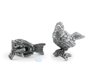 Vagabond House Song Bird Pewter Song Birds Salt & Pepper Set