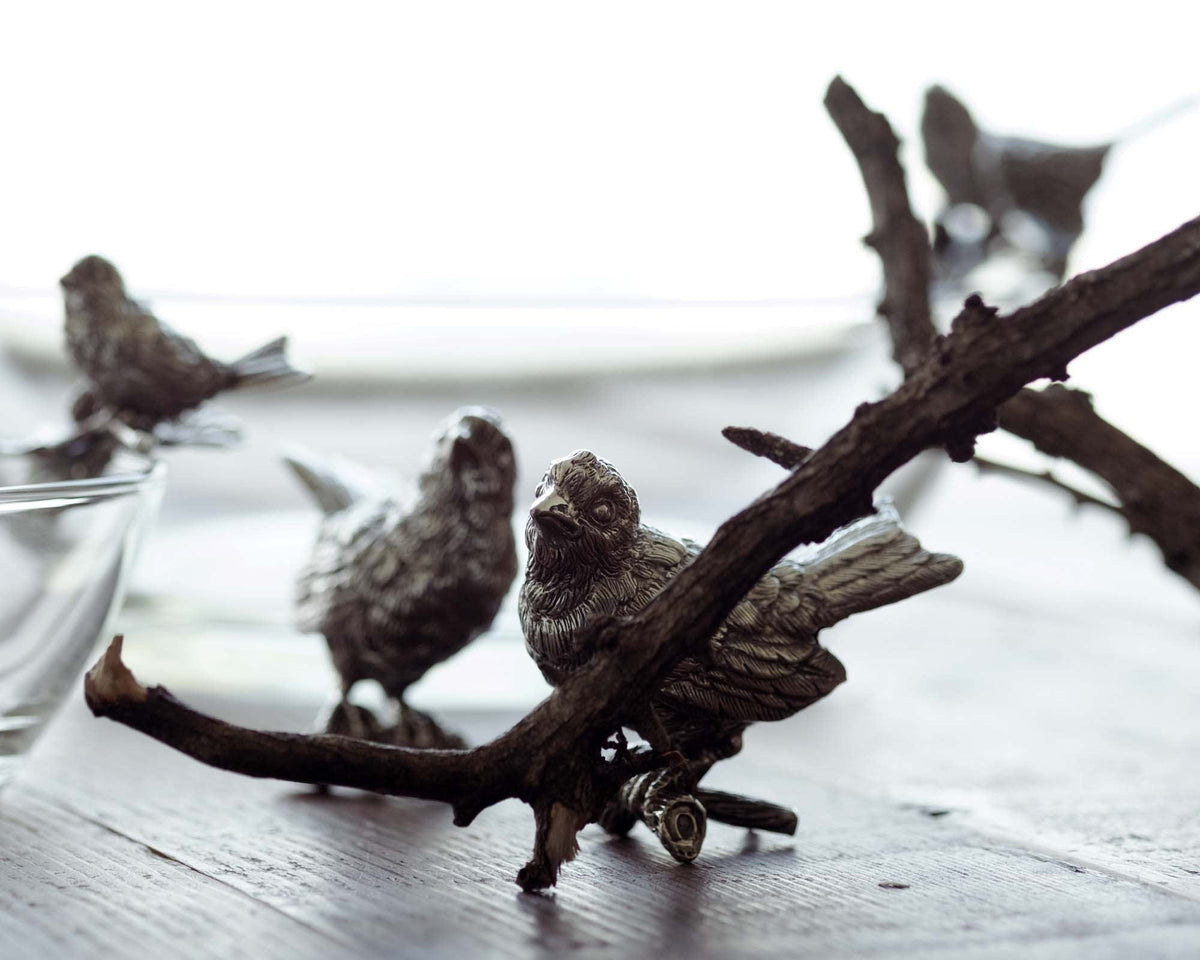 Vagabond House Song Bird Pewter Song Birds Salt &amp; Pepper Set