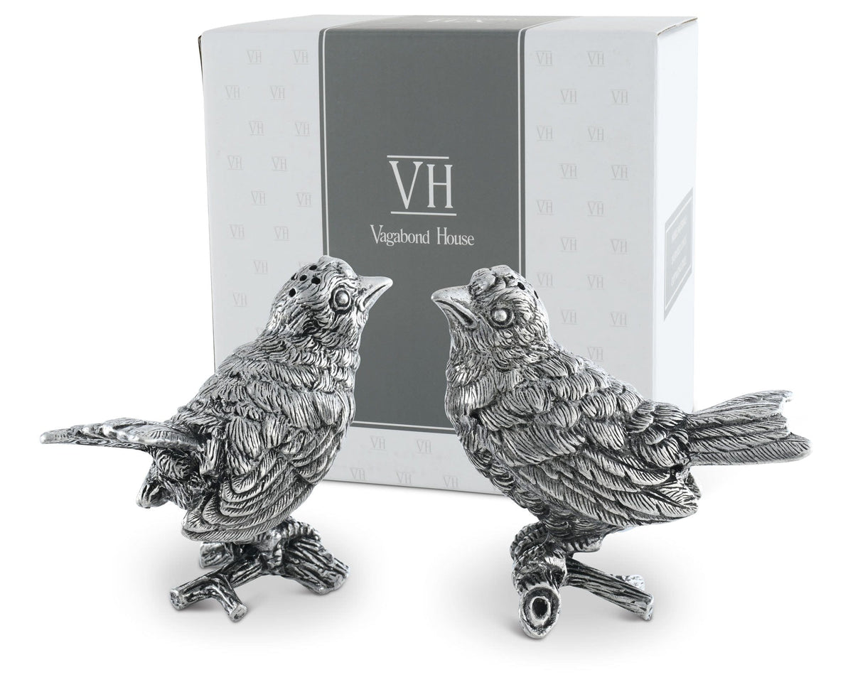 Vagabond House Song Bird Pewter Song Birds Salt &amp; Pepper Set