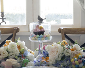 Vagabond House Song Bird Short - 11.5" H x 6" D Song Bird Glass Covered Cake / Dessert Stand