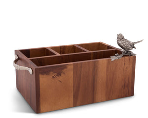 Vagabond House Song Bird Song Bird Wood Flatware Caddy