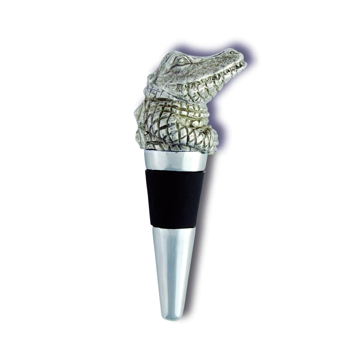Vagabond House Tropical Tales Pewter Alligator Bottle Stopper