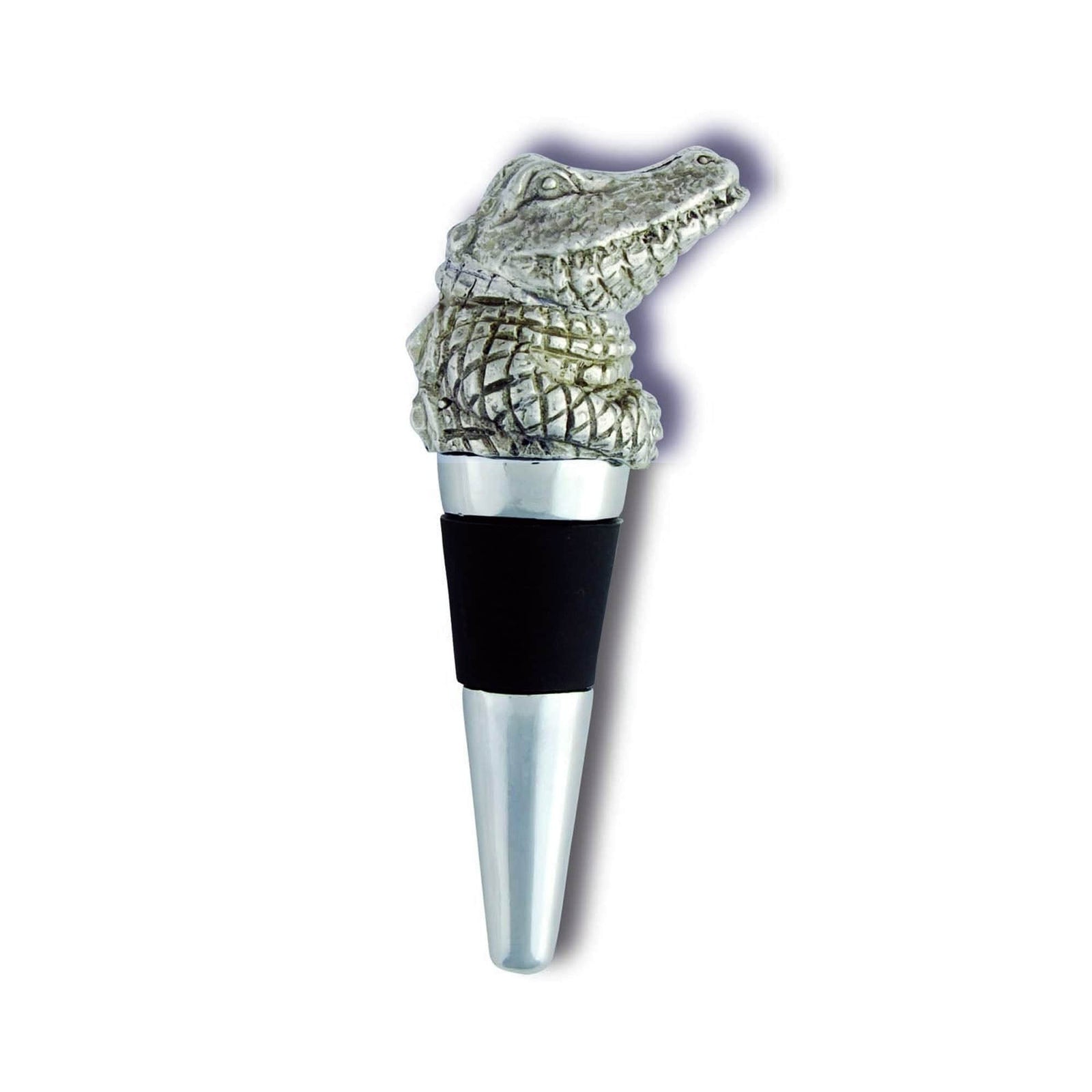 Vagabond House Tropical Tales Pewter Alligator Bottle Stopper