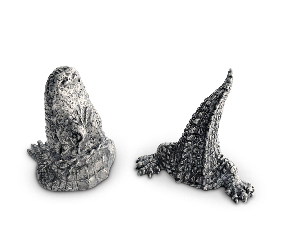 Vagabond House Tropical Tales Pewter Alligator Salt &amp; Pepper Set