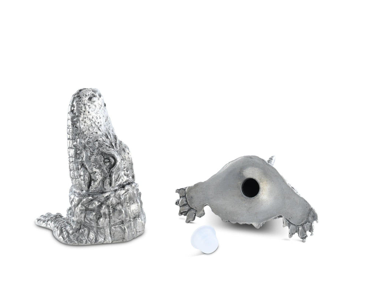 Vagabond House Tropical Tales Pewter Alligator Salt &amp; Pepper Set