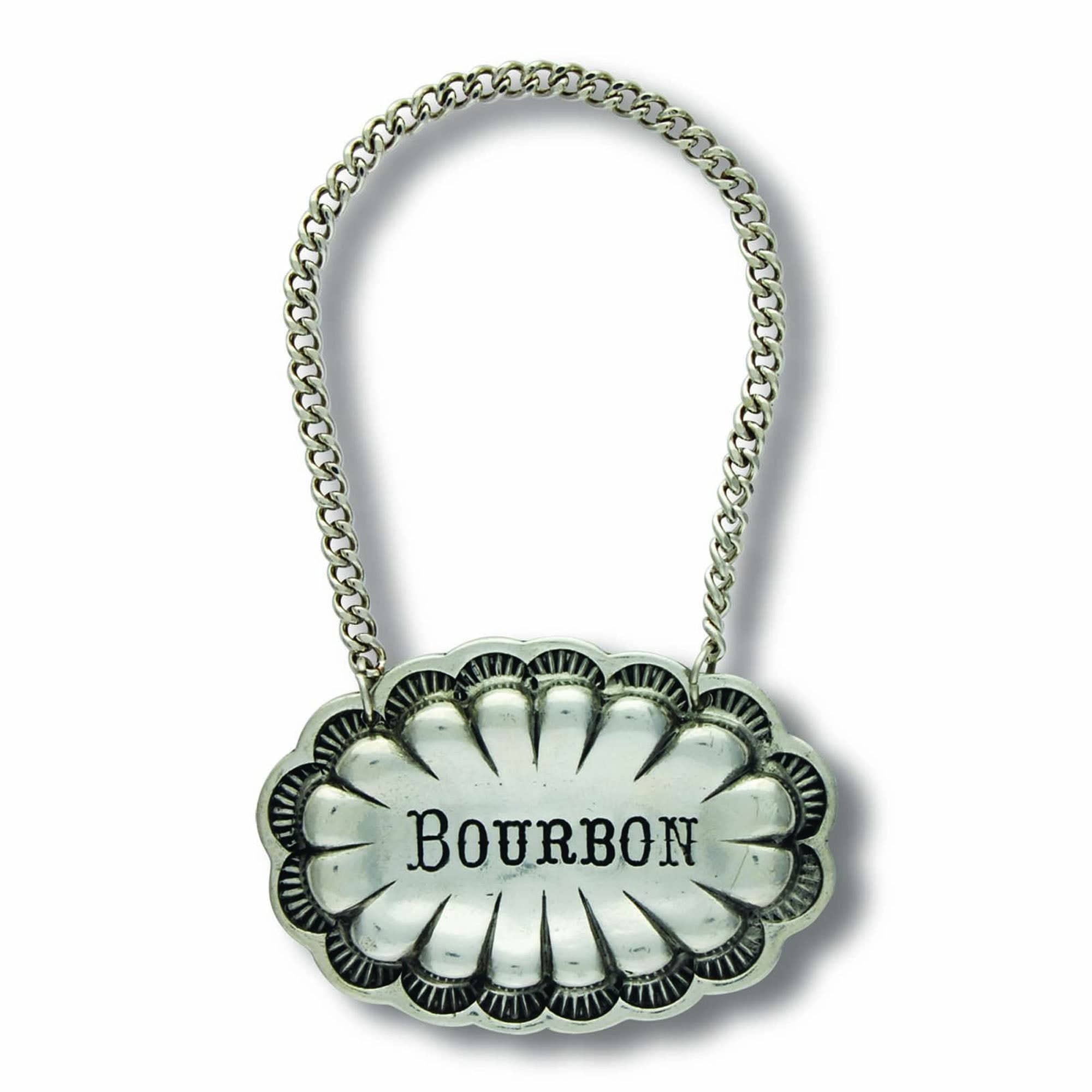 Vagabond House Western Frontier Bourbon Pewter Western Decanter Tags