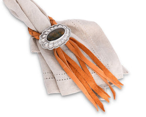 Vagabond House Western Frontier Concho Leather Napkin Ring
