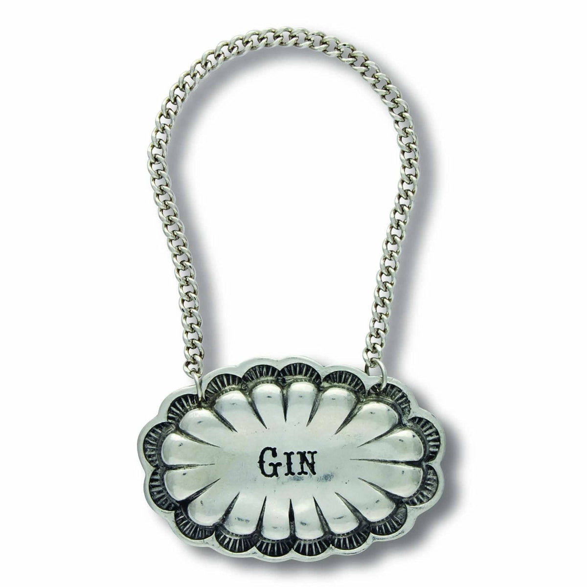 Vagabond House Western Frontier Gin Pewter Western Decanter Tags