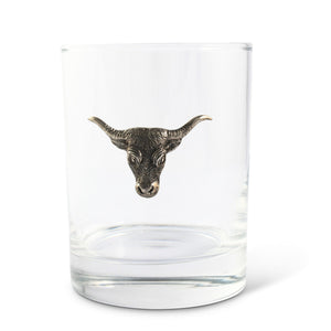 Vagabond House Western Frontier Long Horn Double Old Fashion Bar Glass