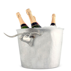 Vagabond House Western Frontier Long Horn Steer Ice Tub Punchbowl