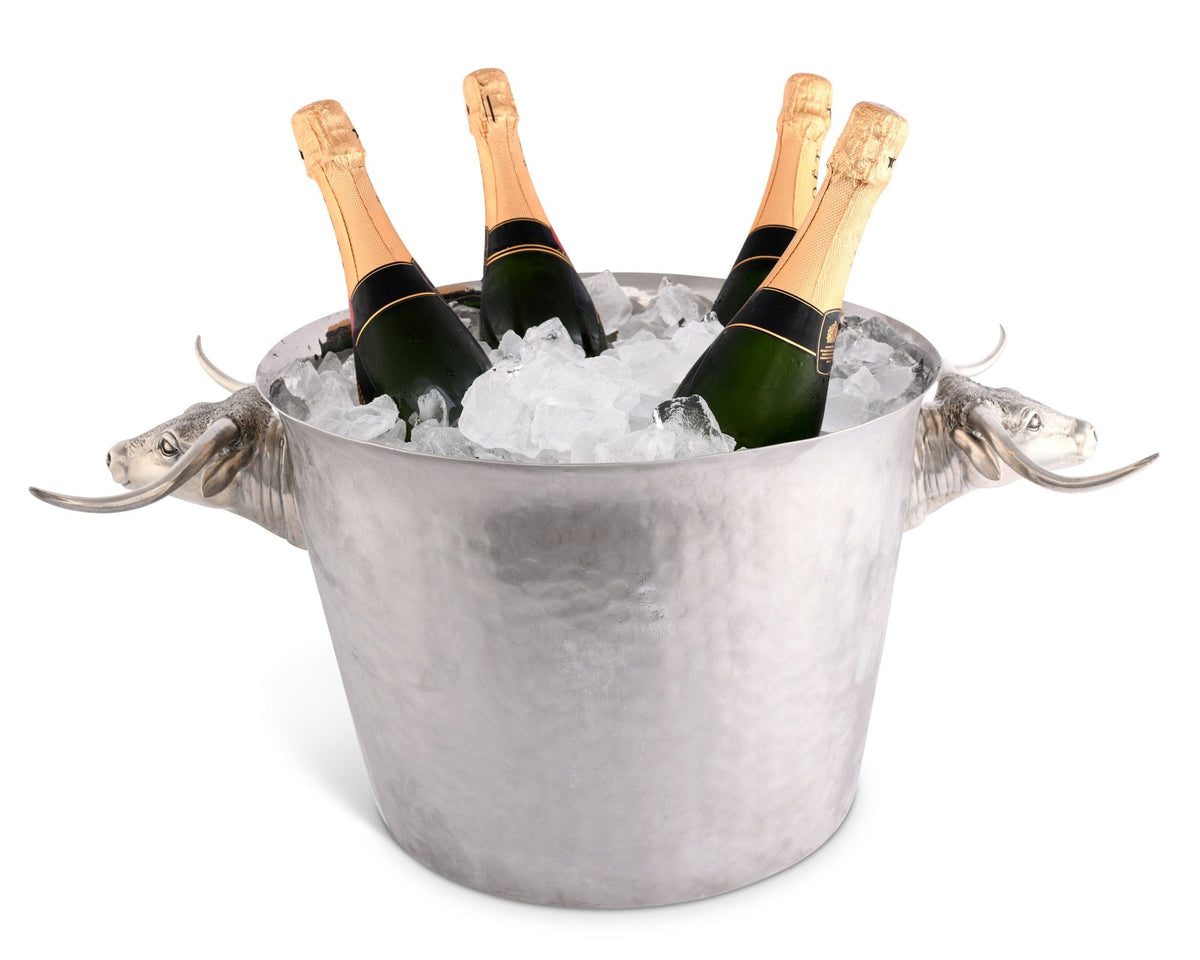 Vagabond House Western Frontier Long Horn Steer Ice Tub Punchbowl