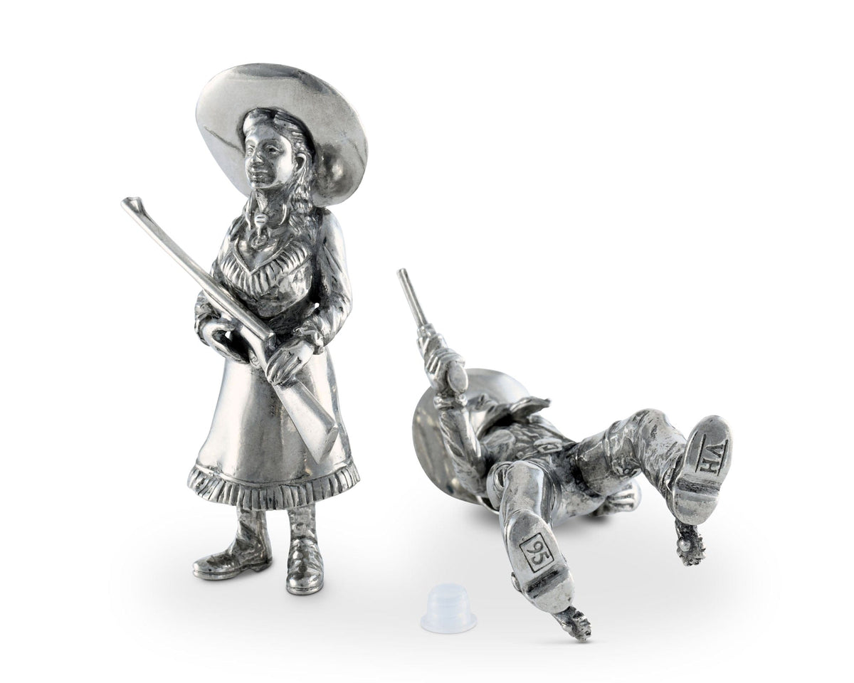 Vagabond House Western Frontier Pewter Cowpoke Couple Salt &amp; Pepper Set
