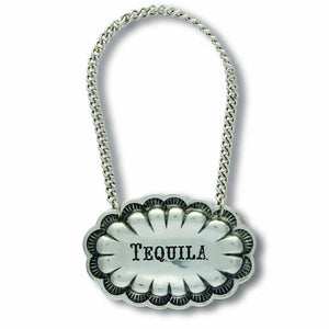 Vagabond House Western Frontier Tequila Pewter Western Decanter Tags