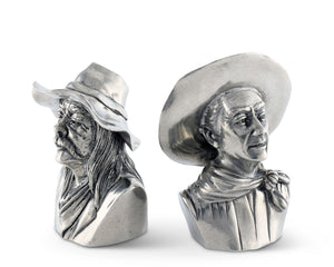 Vagabond House Western Frontier The Bandit and the Ranger Salt and Pepper Set