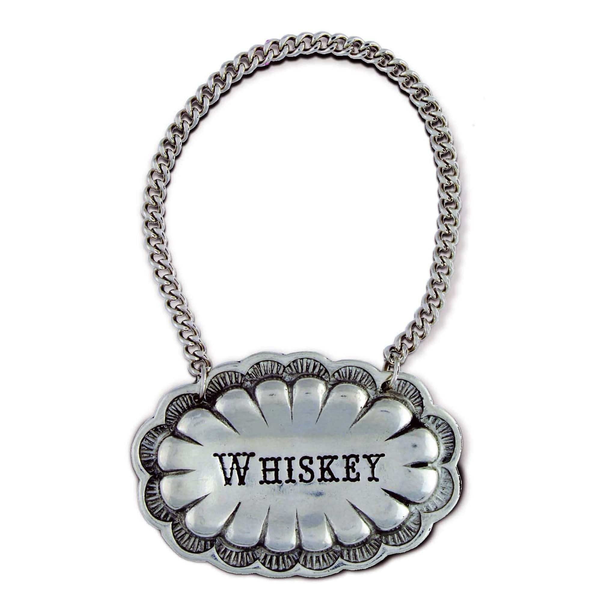 Vagabond House Western Frontier Whiskey Pewter Western Decanter Tags