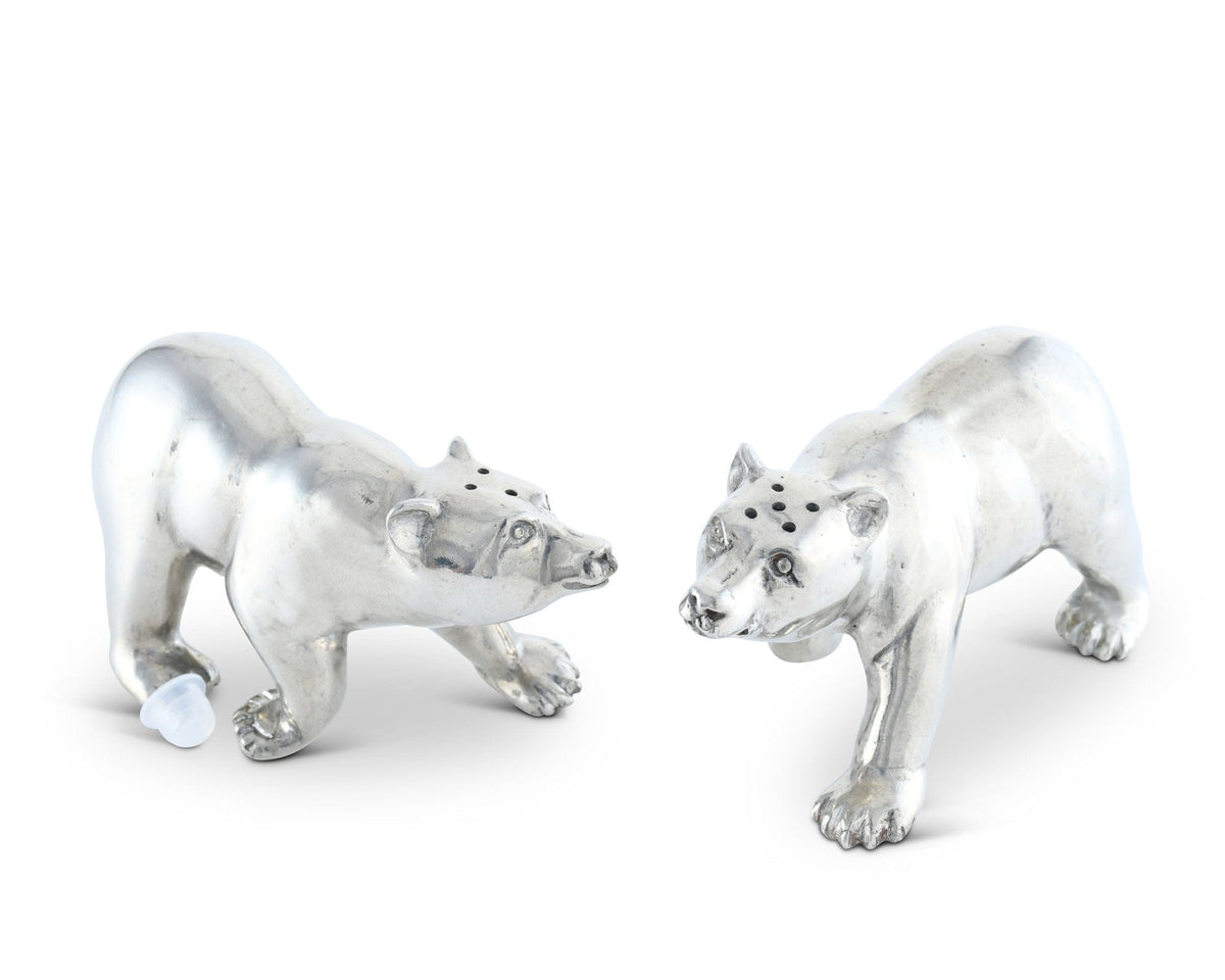 Vagabond House Woodland Creatures Pewter Polar Bear Salt &amp; Pepper Shaker