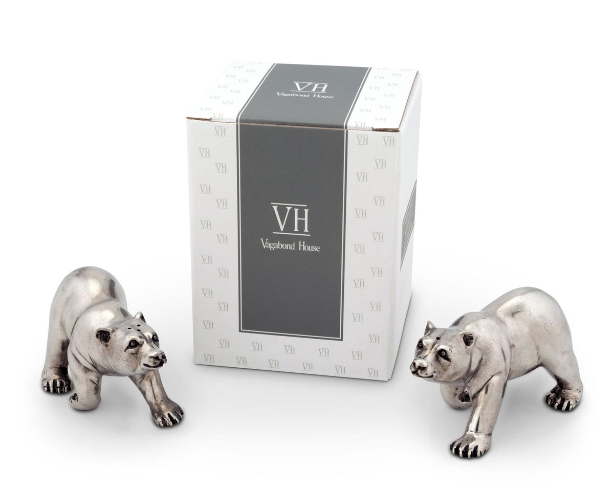 Vagabond House Woodland Creatures Pewter Polar Bear Salt &amp; Pepper Shaker