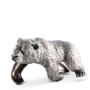 Vagabond House Woodland Creatures Pewter Sleeping Bear Napkin Ring