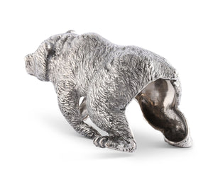 Vagabond House Woodland Creatures Pewter Sleeping Bear Napkin Ring