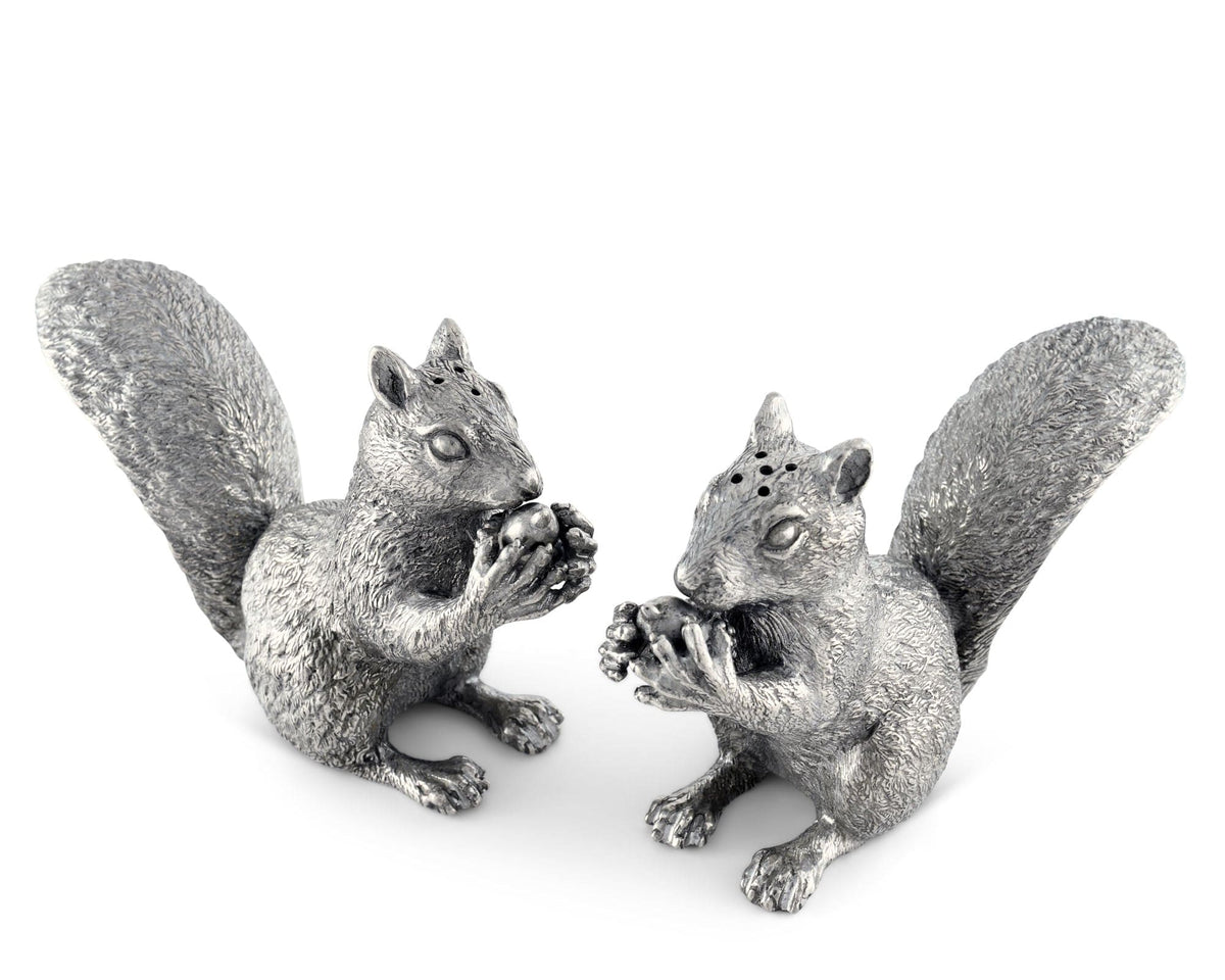 Vagabond House Woodland Creatures Pewter Squirrels Salt &amp; Pepper Set