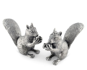 Vagabond House Woodland Creatures Pewter Squirrels Salt & Pepper Set