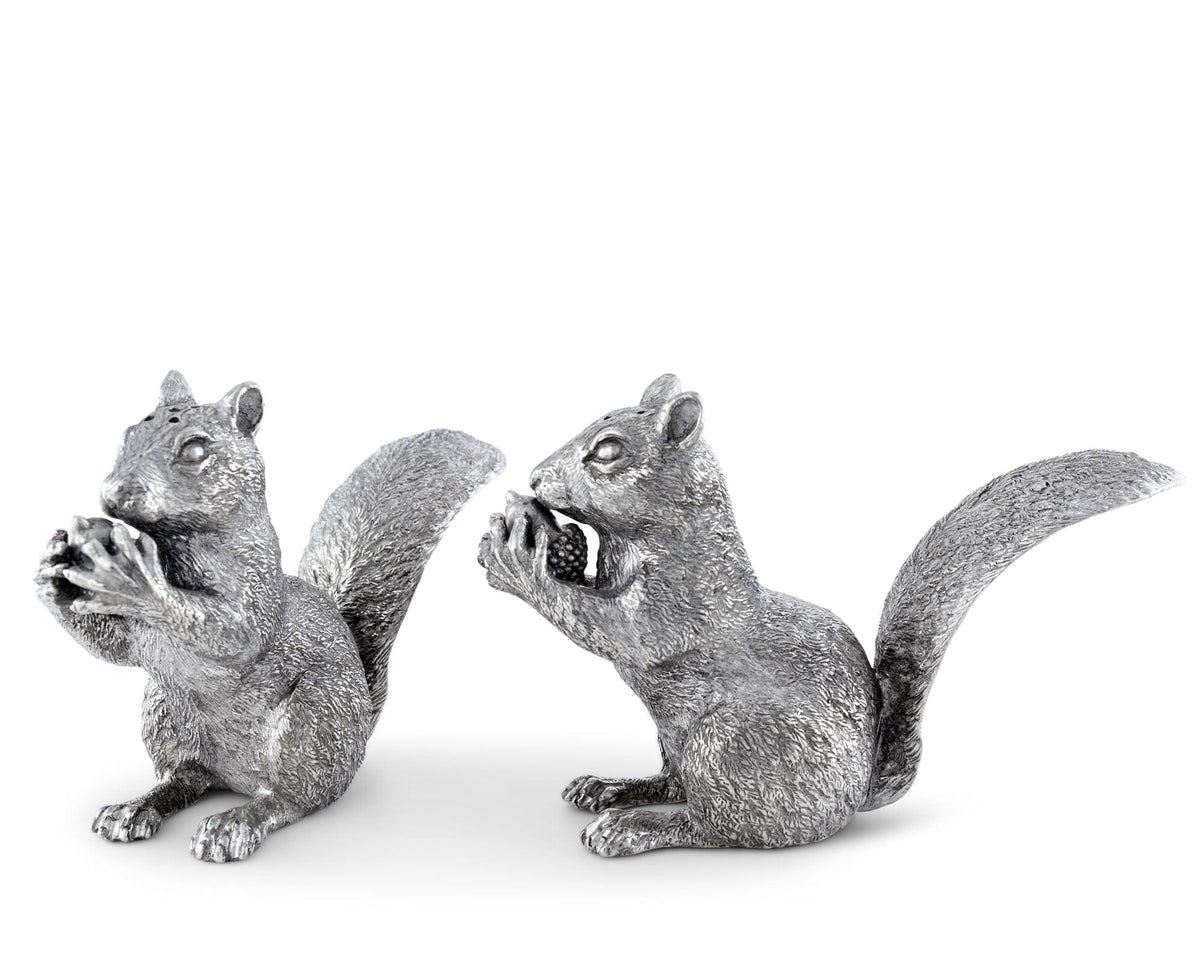 Vagabond House Woodland Creatures Pewter Squirrels Salt &amp; Pepper Set