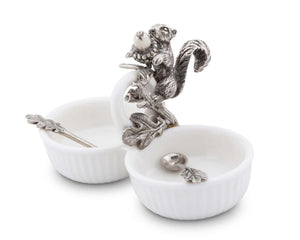 Vagabond House Woodland Creatures Squirrel Double Salt Cellar