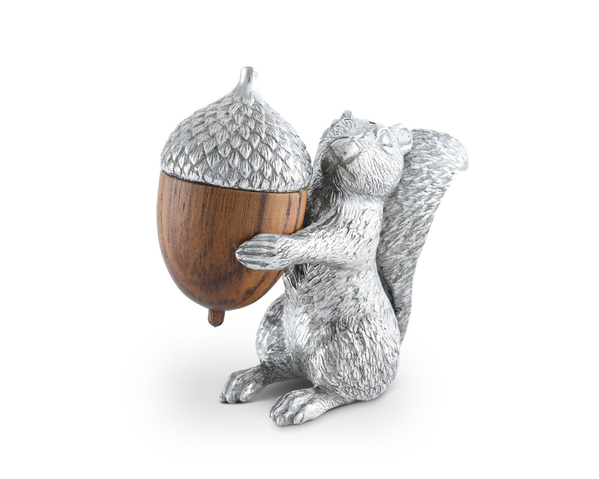 Vagabond House Woodland Creatures Squirrel with Wood Acorn Salt &amp; Pepper Set